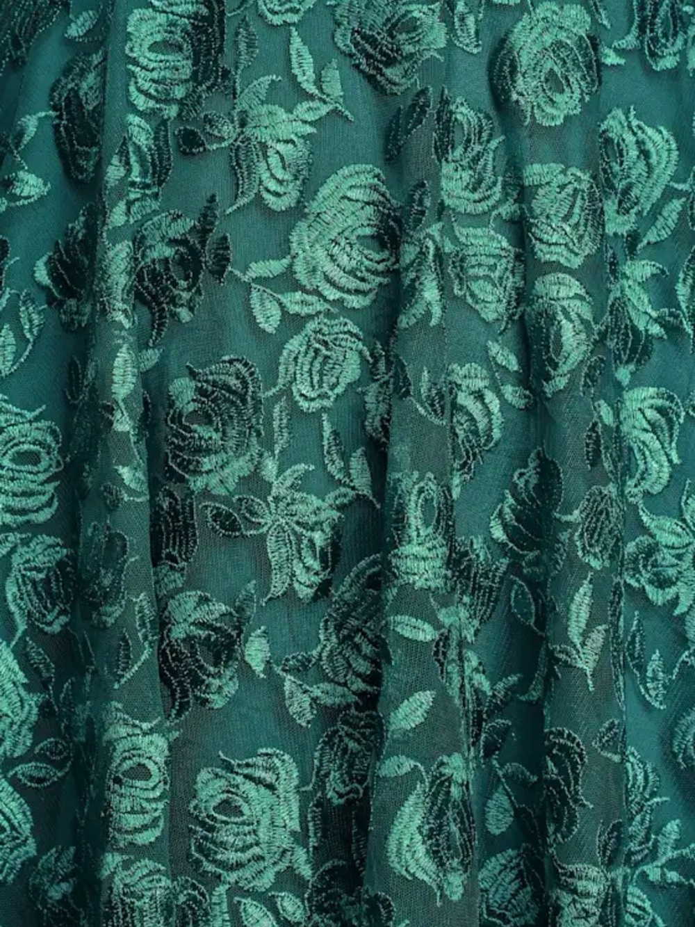 Lulu's XS Jacqueline Emerald Green Floral Embroidered Backless Midi Dress - Picture 3 of 6